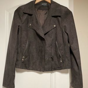 ASTR the Label Vegan Suede Moto Jacket